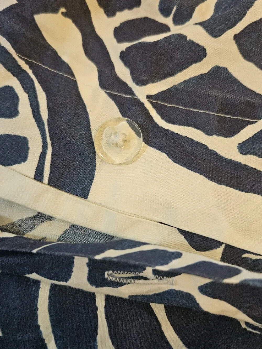 Pottery Barn Botanical Rae Queen/Full Duvet Cotton Bedding Tropical Print Blue